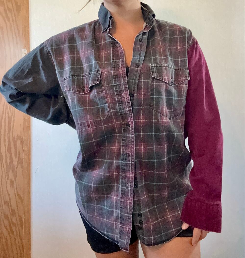 Vintage Wrangler X-Long Tails Colorblock Plaid Western Shirt 15.5-34